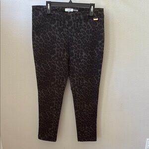 Calvin Klein Collection Leopard Print Pants - Black and Brown
